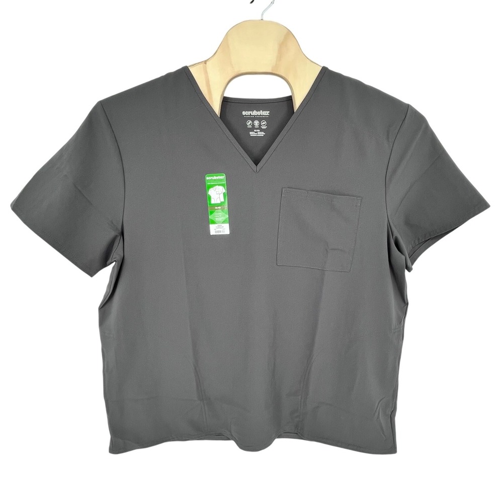 Scrubstar V-Neck Scrub Top Unisex XL Pewter Grey Core Essentials Healthcare